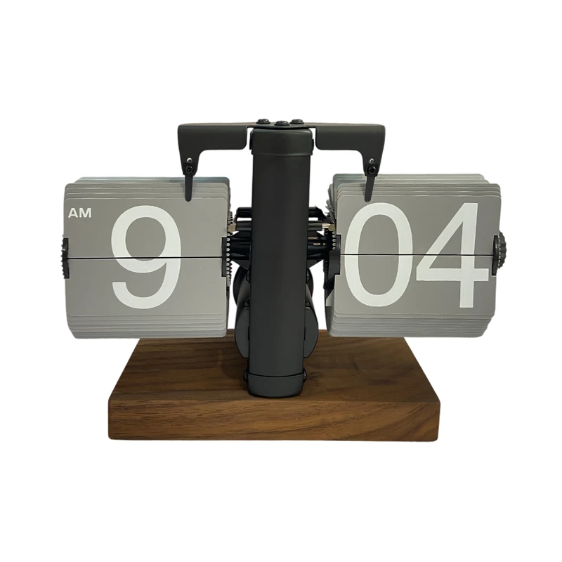 ساعت رومیزی ورقه‌ای مدل پایه چوبی کد TN122