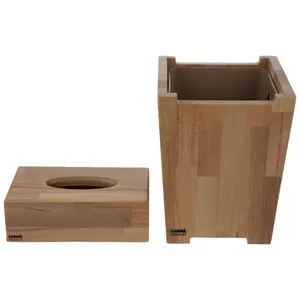 ست سطل و جای دستمال کاغذی بیچ مدل A01