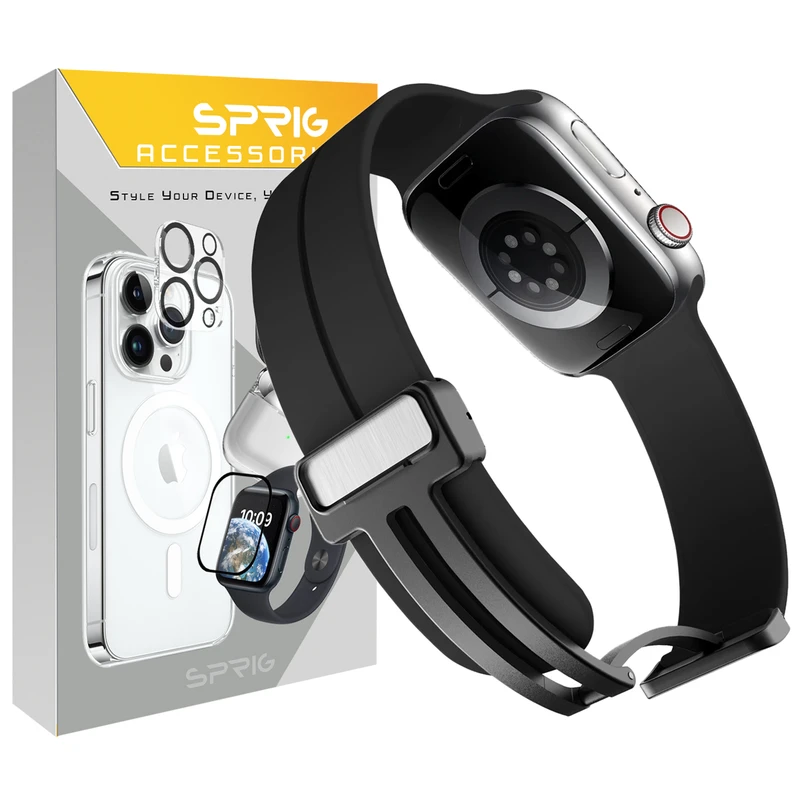 بند اسپریگ مدل Magnetic Silicon مناسب برای اپل واچ سری Series 9 45mm