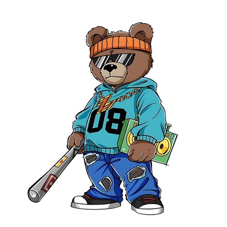 استیکر پارچه و لباس پاد آفرین مدل کارتونی طرح خرس تدی کد S3532