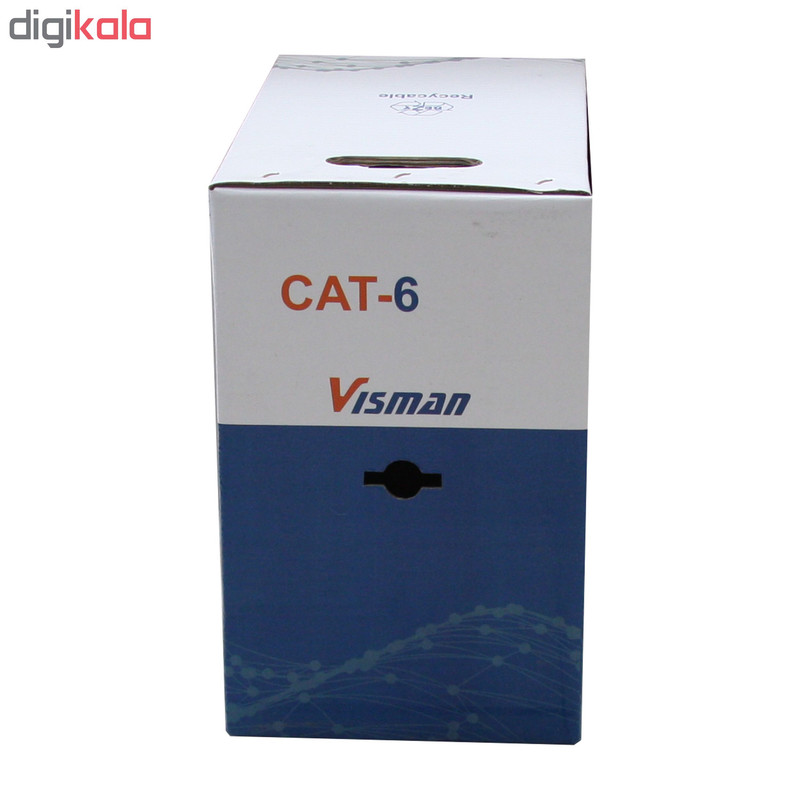 کابل شبکه ویسمن مدل Cat 6 UTP CU با تست فلوک به طول 305 متر