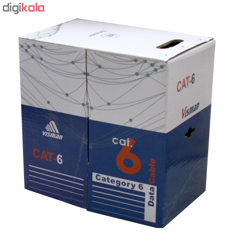 کابل شبکه ویسمن مدل Cat 6 UTP CU با تست فلوک به طول 305 متر