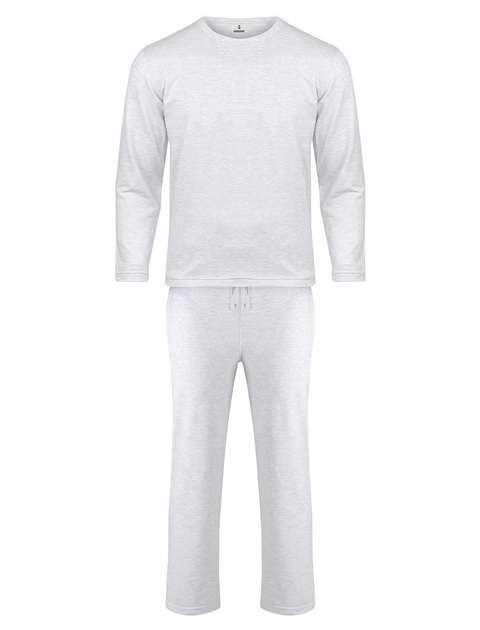 ست تی شرت و شلوار مردانه ساروک مدل کشمیر کد ملانژ روشن