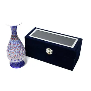 گلدان میناکاری طرح اسلیمی قطر 20سانتی متری