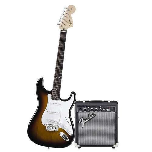 پکیج گیتار الکتریک فندر مدل Squier Affinity Series Stratocaster Brown Sunburst