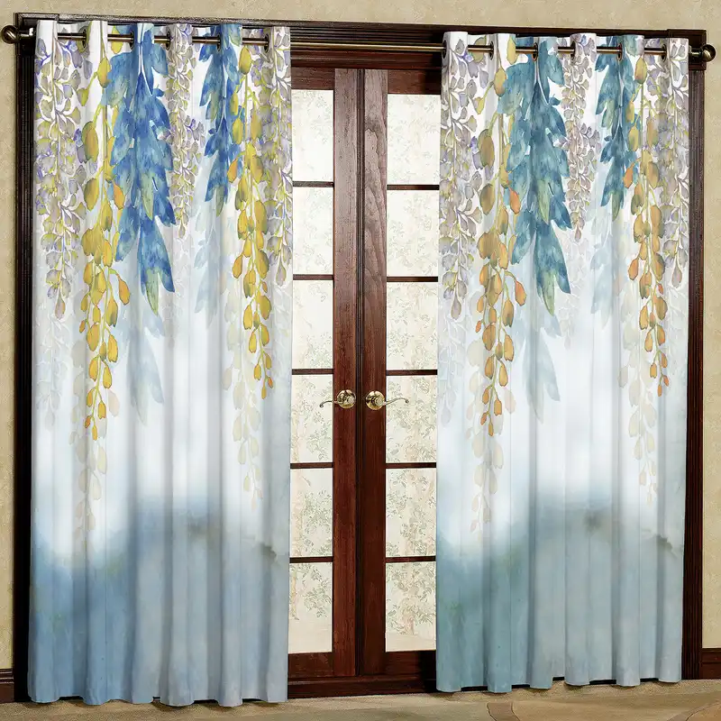 پرده  مدل  برگ  هازان پانچی کد 4348 سایز 140x200 سانتی متر