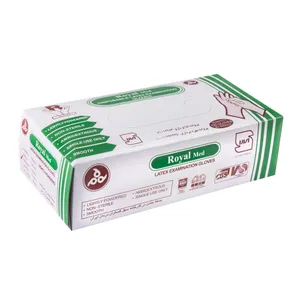 دستکش لاتکس رویال کد 010 سایز Medium بسته 100 عددی