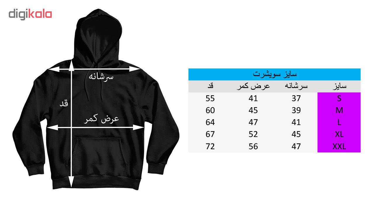 هودی زنانه طرح شانس کد WB156 رنگ مشکی