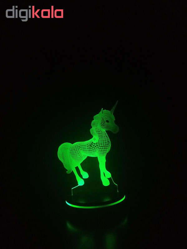 چراغ خواب کودک پارسافن لیزر طرح کارتونی اسب تک شاخ 16 رنگ ریموت دار