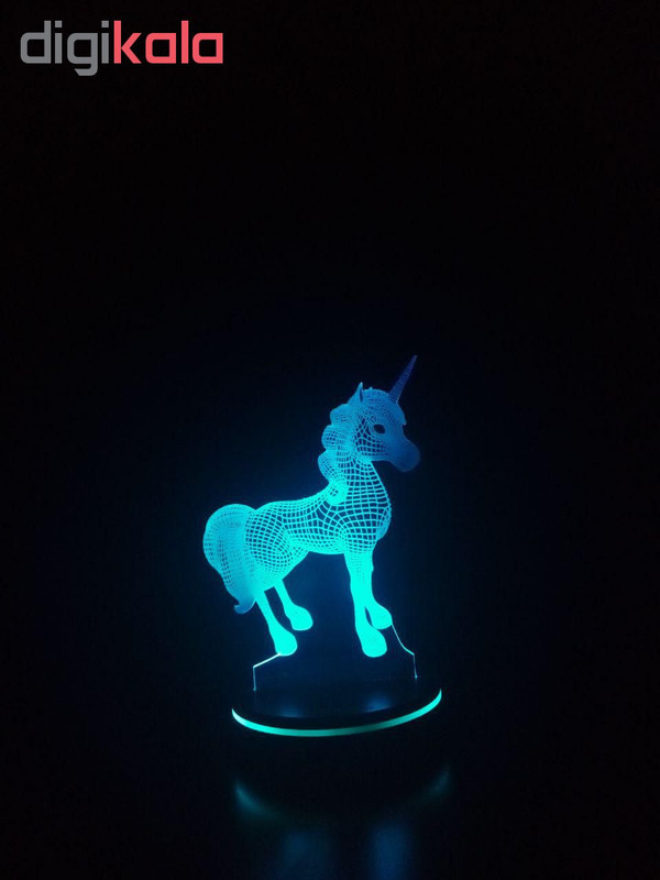 چراغ خواب کودک پارسافن لیزر طرح کارتونی اسب تک شاخ 16 رنگ ریموت دار