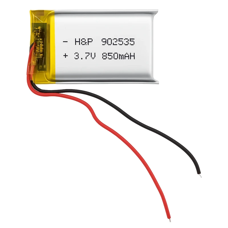 باتری لیتیومی قابل شارژ مدل H&P-902535 ظرفیت 850 میلی‌ آمپر ساعت