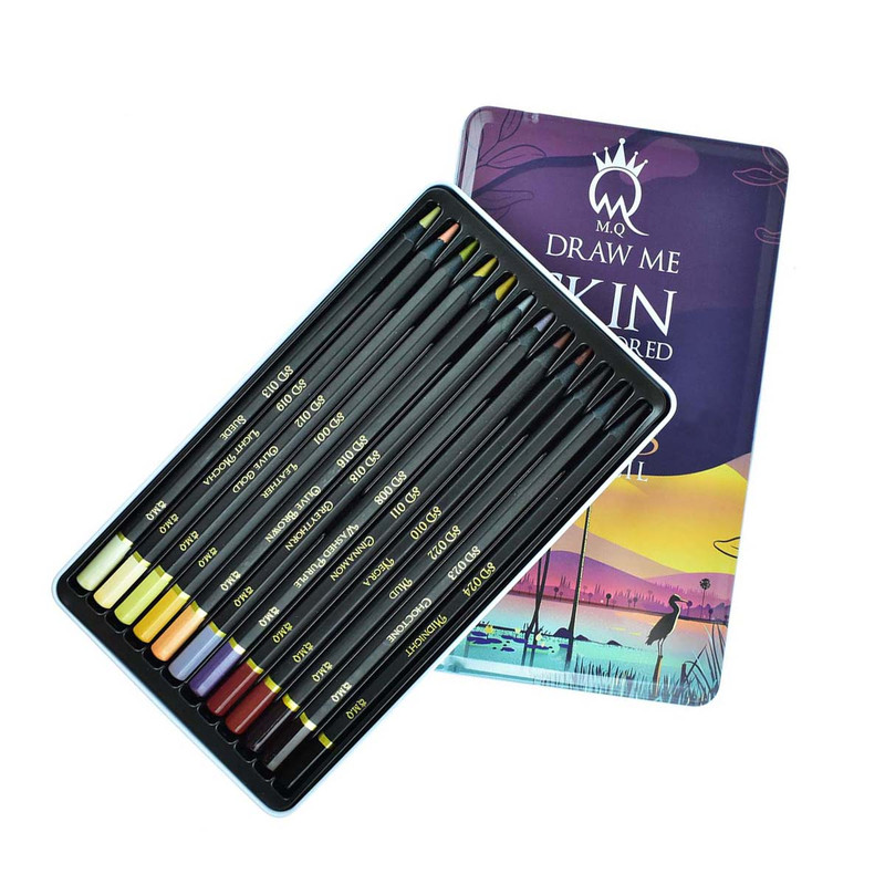 مداد رنگی 12 رنگ ام کیو مدل Dark SKIN