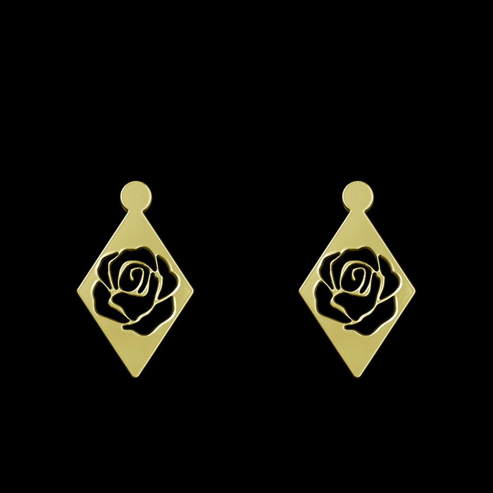 گوشواره طلا 18 عیار زنانه مدوپد مدل گل کد GA1-11304