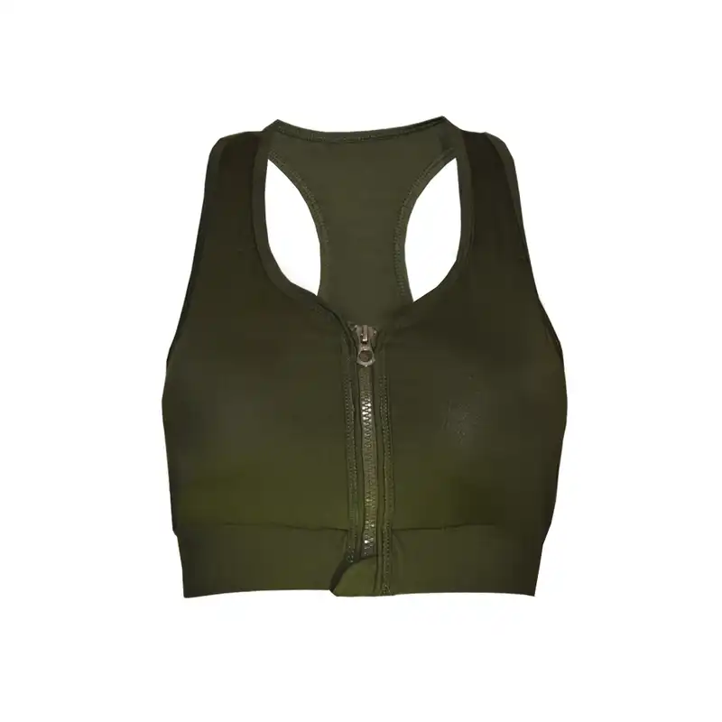 نیم تنه ورزشی زنانه مدل بدون فنر کاپ دار جلو زیپ کدNi6005
