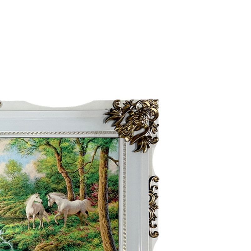 تابلو فرش ماشینی طرح دستبافت مدل روستا کد 8422