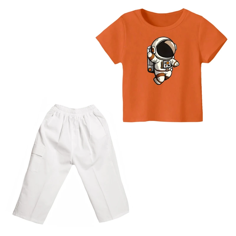 ست تی شرت و شلوارک پسرانه مدل فضانورد کد 9