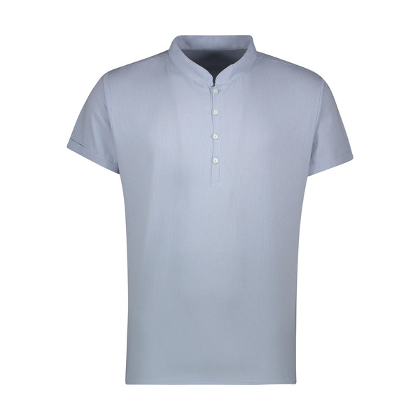 پیراهن آستین کوتاه مردانه افراتین مدل لینن رنگ آبی روشن