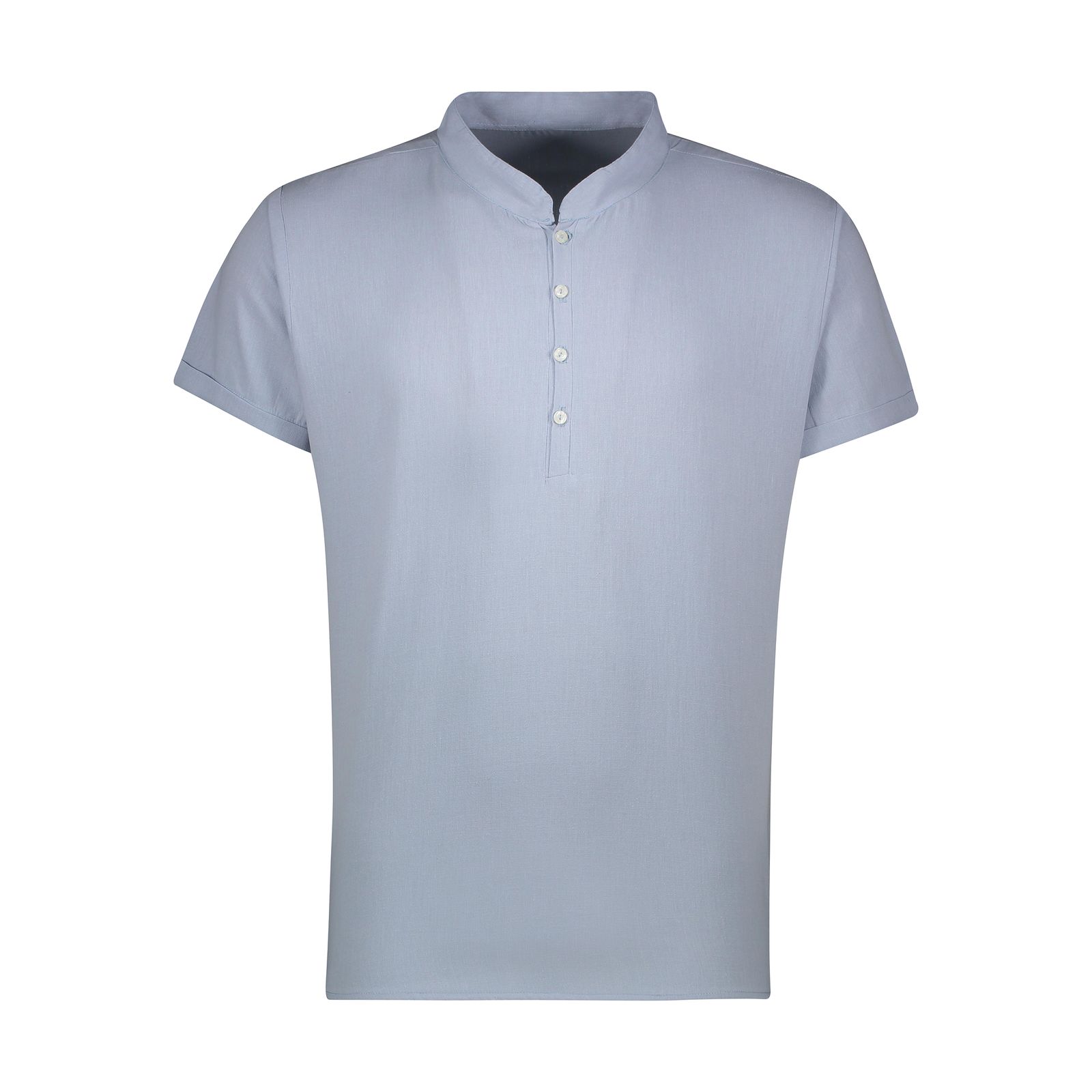 پیراهن آستین کوتاه مردانه افراتین مدل لینن رنگ آبی روشن -  - 1