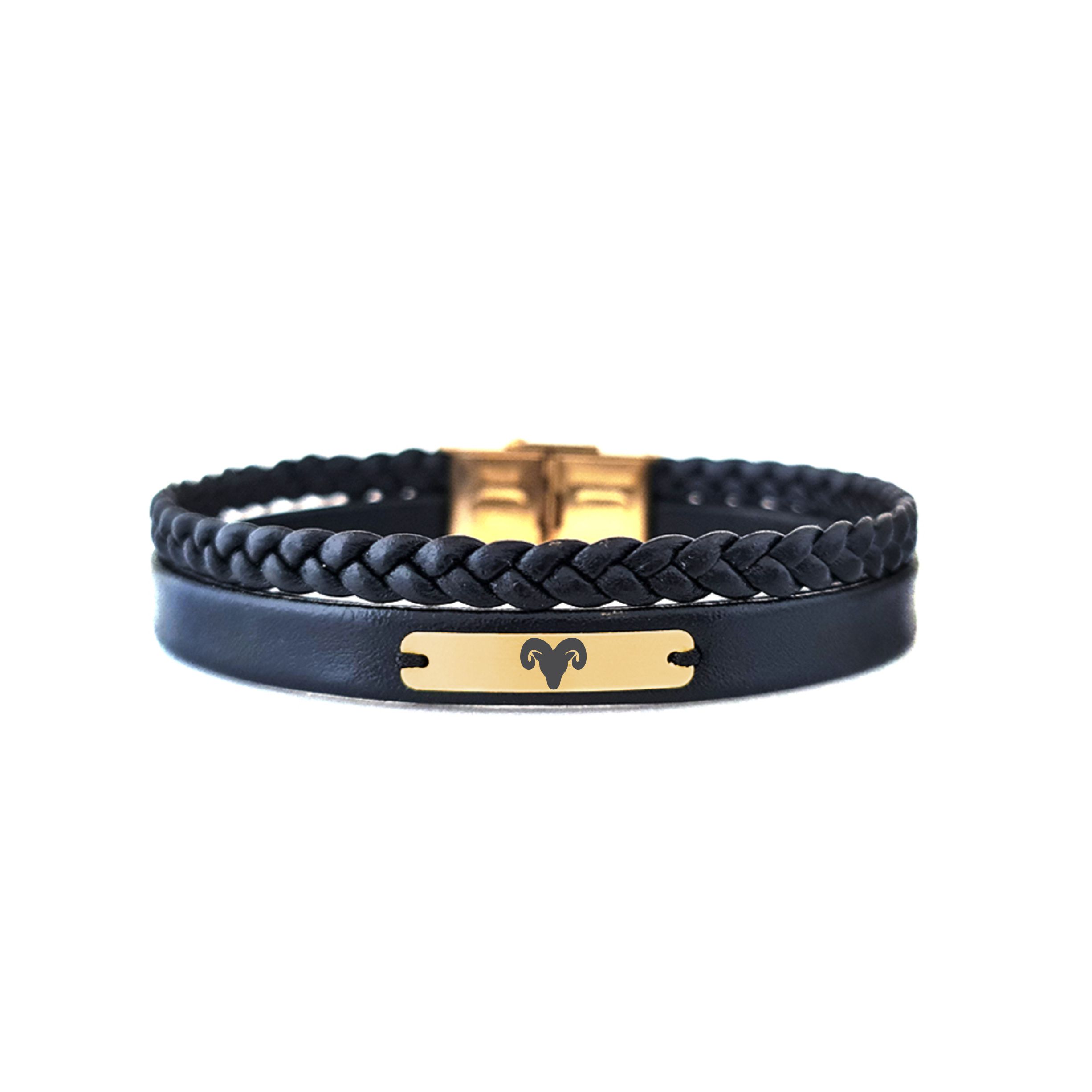 دستبند طلا 18 عیار مردانه لیردا مدل نماد ماه فروردین 7003