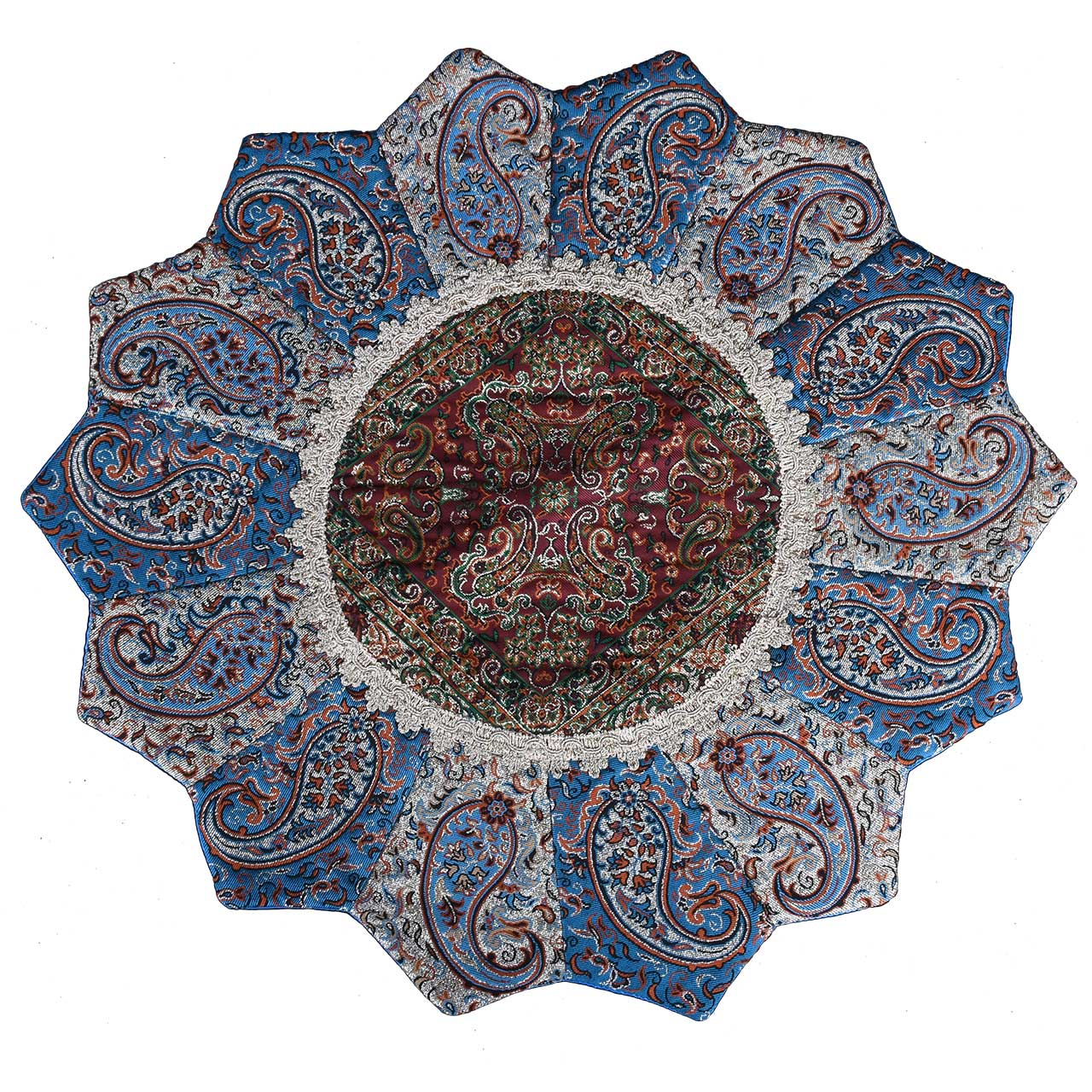 رومیزی ترمه حسینی یزد طرح خورشید مدل 17-33