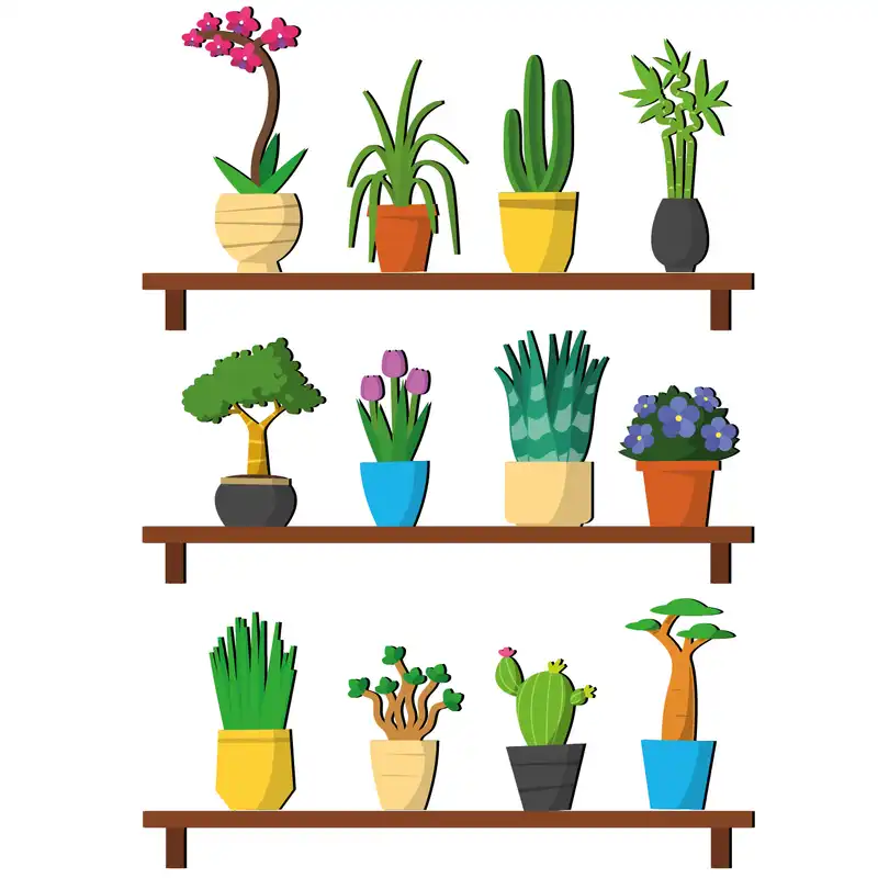 استیکر چوبی ژیوار طرح طاقچه گلهای بهاری