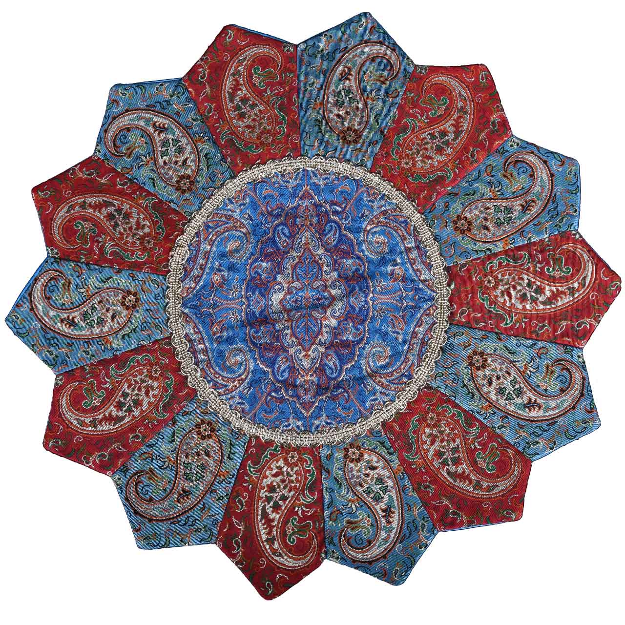 رومیزی ترمه حسینی یزد طرح خورشید مدل 19-33