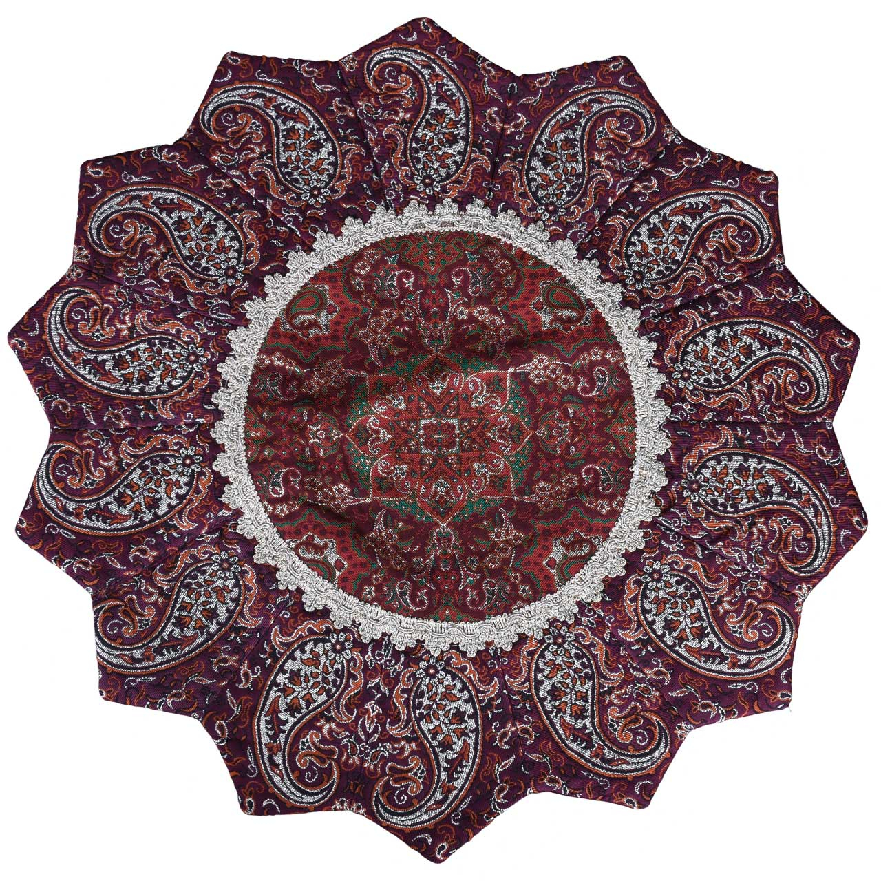 رومیزی ترمه حسینی یزد طرح خورشید مدل 21-33