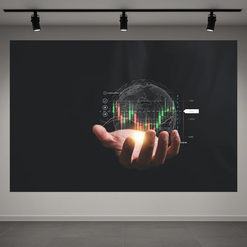 تابلو بوم طرح مخمل بازار مالی مدل ترید کد AR3059296