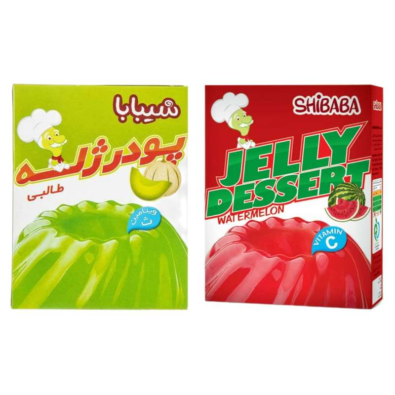 پودر ژله طالبی و انار شیبابا -200 گرم مجموعه 2 عددی