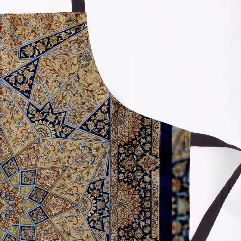 پیش بند آشپزخانه مدوپد طرح قالی قم ترنج هندسی مدل C-Ghom137