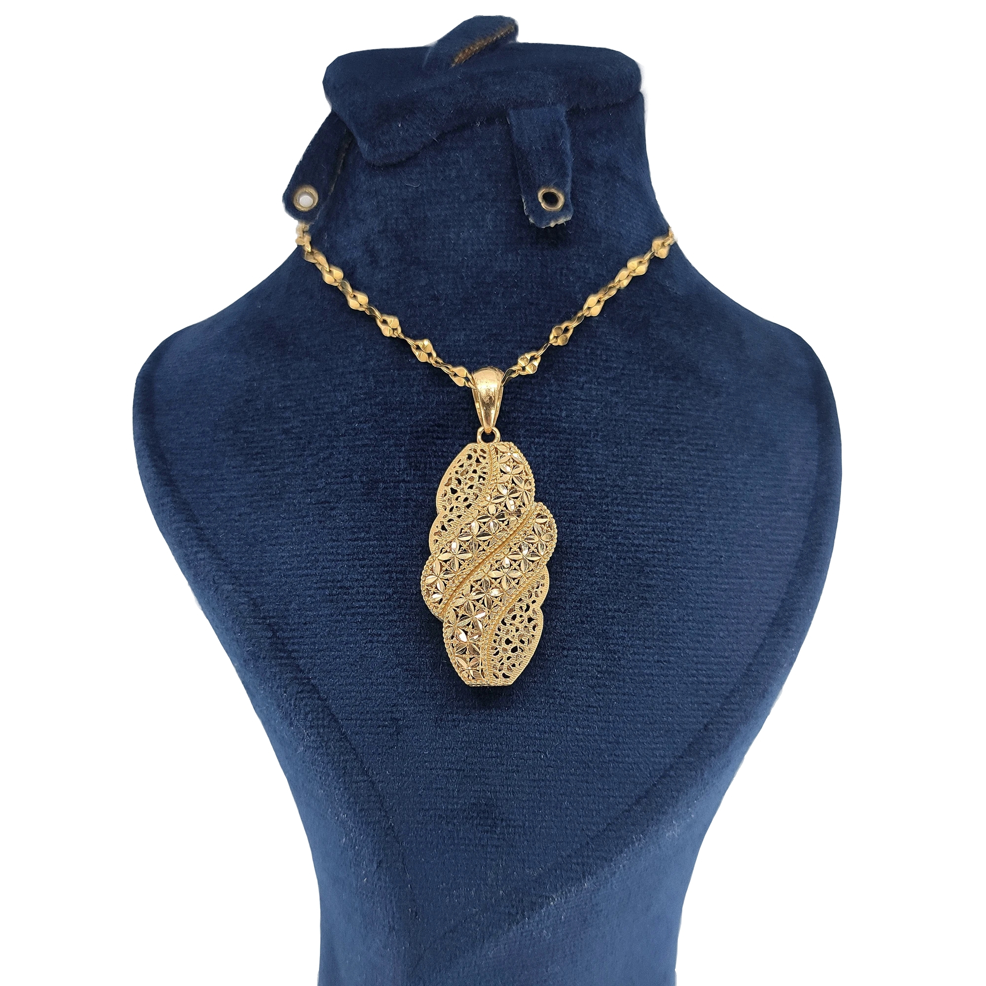 گردنبند طلا 18 عیار زنانه طلا و جواهرسازی افرا مدل تراش گل 218294