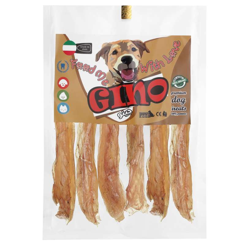 غذای تشویقی سگ جینو مدل زردپی گاوی کد 105 وزن 100 گرم