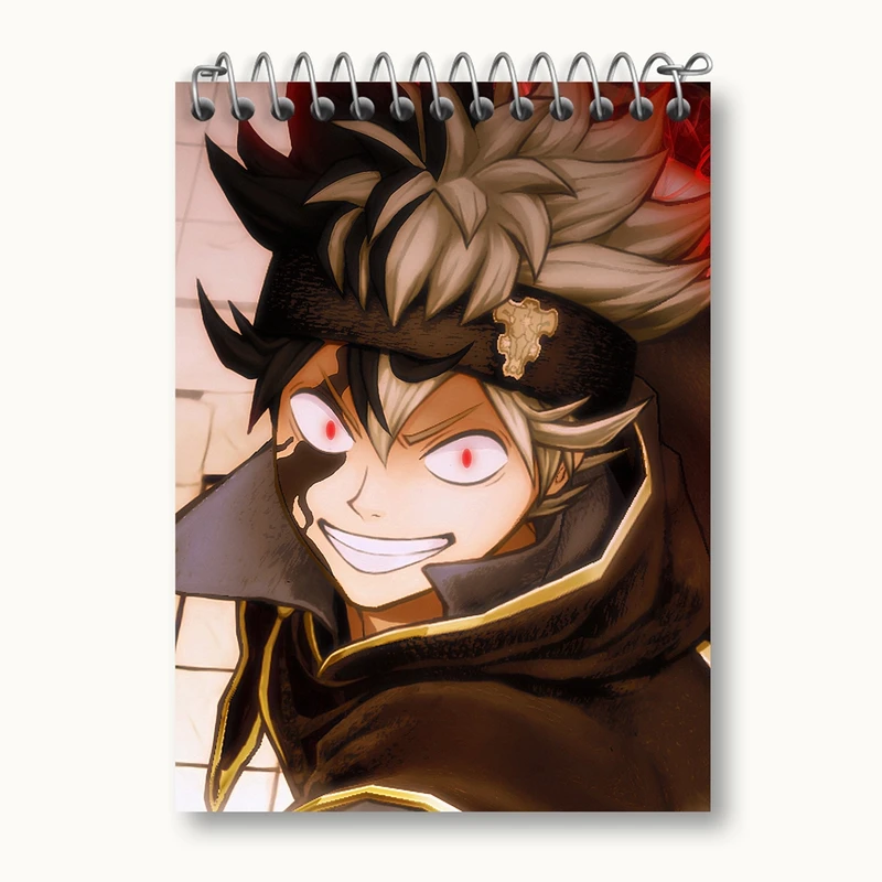 دفتر یادداشت 50 برگ خندالو مدل آستا انیمه بلک کلاور Black Clover کد 11717