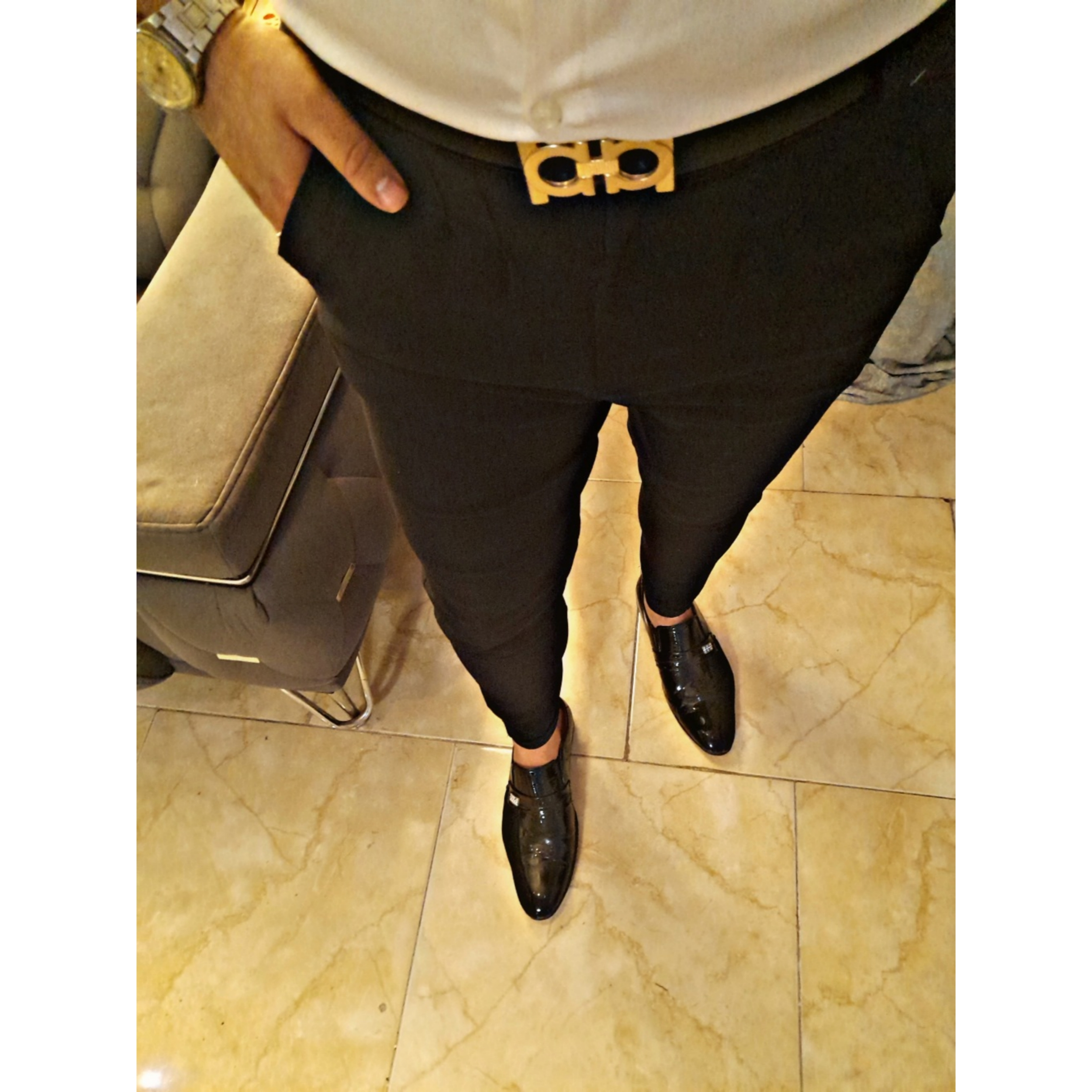 شلوار مردانه مدل پلیسه دار دمپا پاکتی