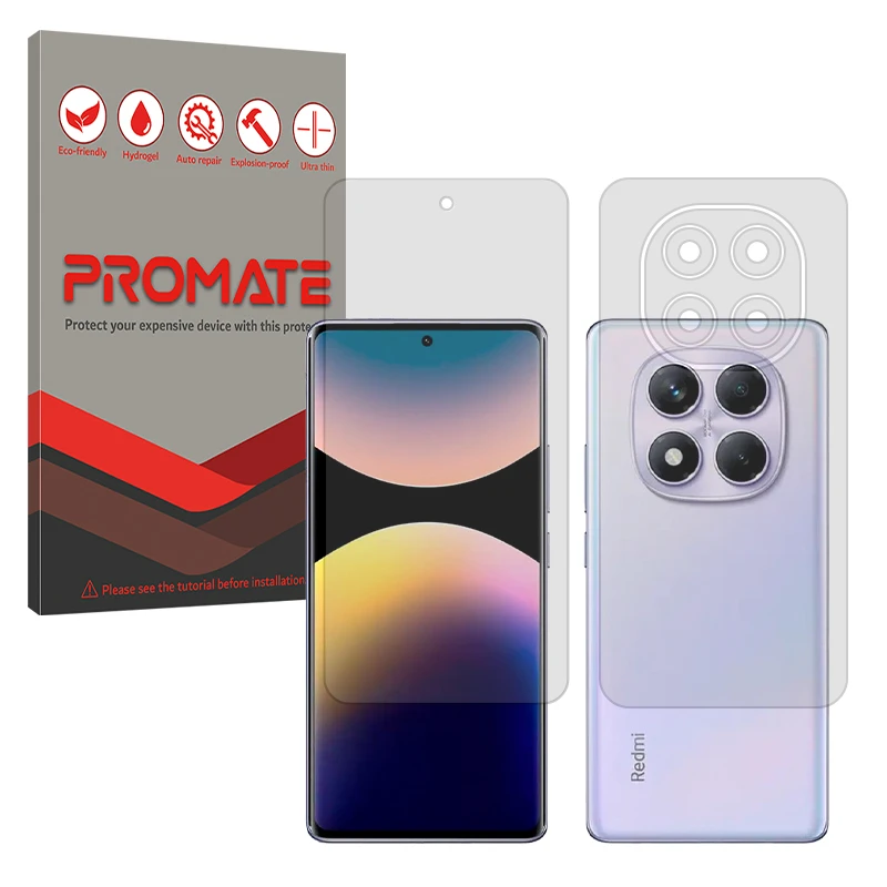 محافظ صفحه نمایش مات پرومیت مدل Resistant مناسب برای گوشی موبایل شیائومی Redmi Note 14 Pro 4G به همراه محافظ پشت گوشی