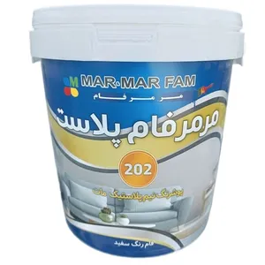 رنگ نیم پلاستیک سفید مات مرمرفام کد 202- وزن 4 کیلوگرم