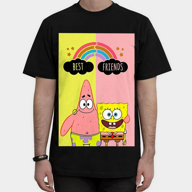 تی شرت آستین کوتاه مردانه مدل باب اسفنجی