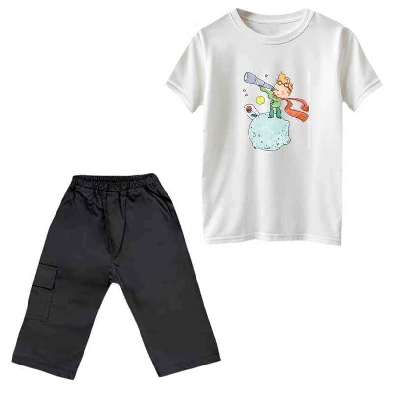 ست تی‌شرت و شلوارک پسرانه مدل شازده کوچولو