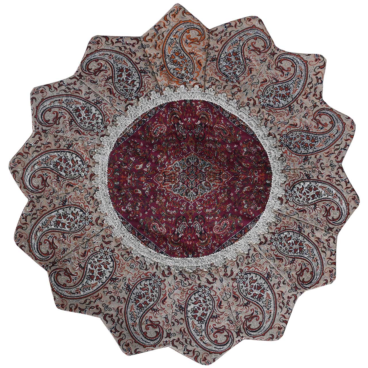 رومیزی ترمه حسینی یزد طرح خورشید مدل 23-33