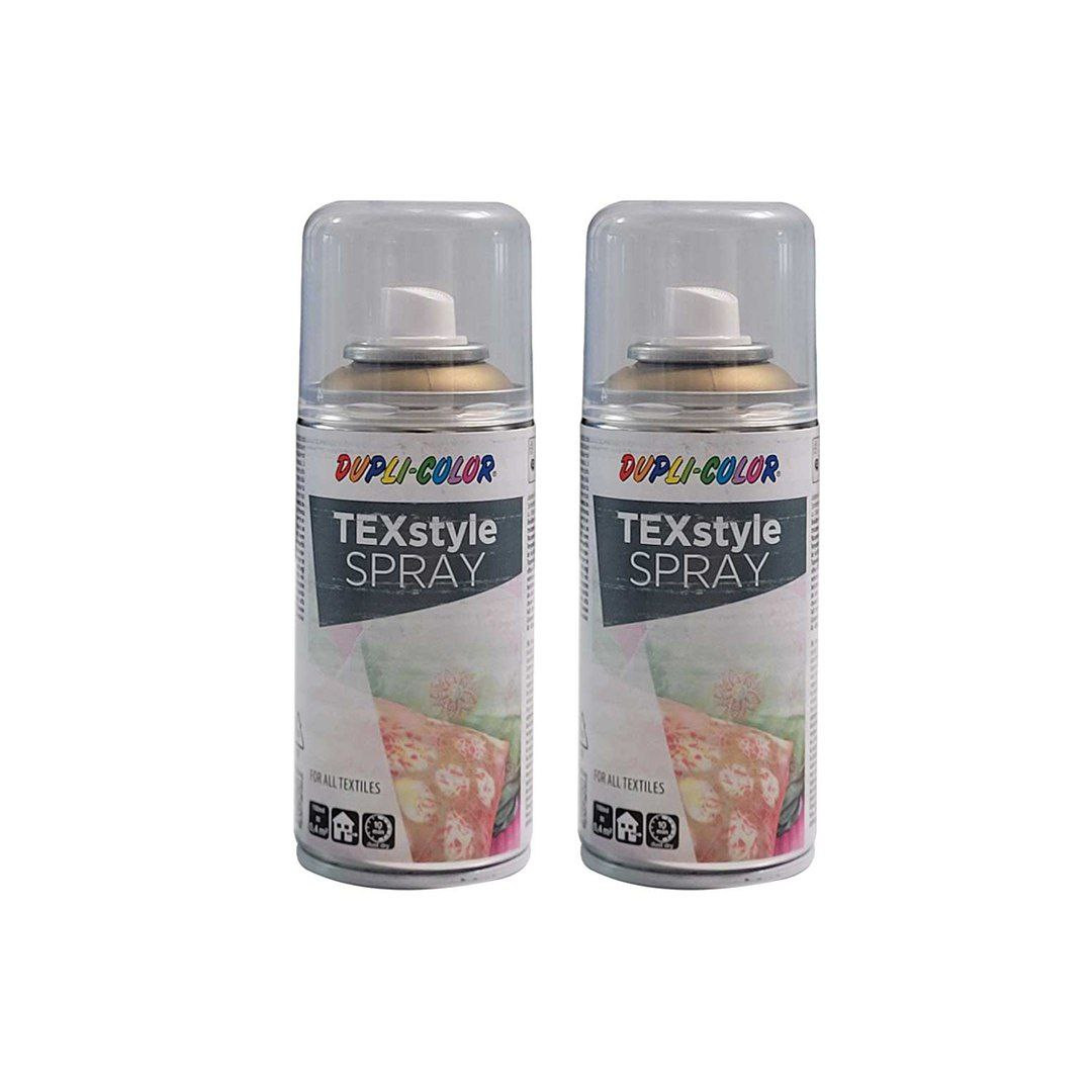 اسپری رنگ پارچه طلایی دوپلی کالر مدل TEXstyle حجم 150میلی لیتر مجموعه 2 عددی