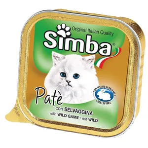 خوراک گربه سیمبا مدل Pate With Wild Games-18203 با طعم گوشت شکار وزن 100 گرم