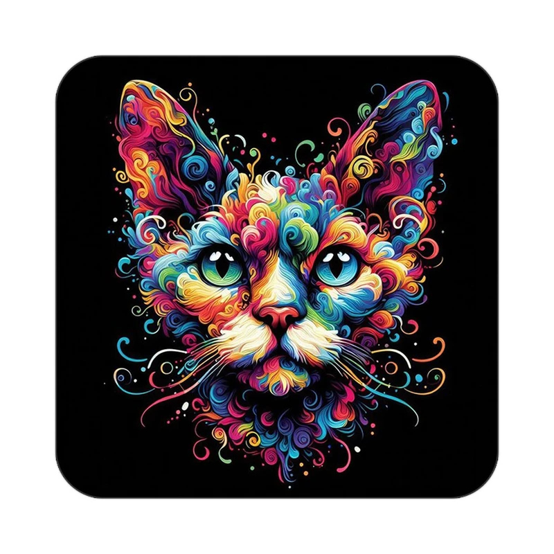 زیر لیوانی کاکتی طرح حیوانات رنگی مدل mp26763