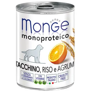 کنسرو سگ مونژ مدل Turkey With Citrus Fruits and Rice-14335 با طعم بوقلمون، مرکبات و برنج وزن 400 گرم1007827