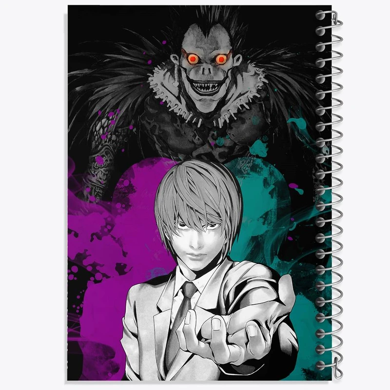 دفتر ژورنال نویسی 50 برگ خندالو مدل نقطه ای طرح لایت یاگامی و ریوک انیمه دفترچه مرگ Death Note کد 11296