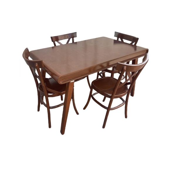 میز و صندلی ناهارخوری چهار نفره گروه تولید اسپیناس مدل Lah X-130004