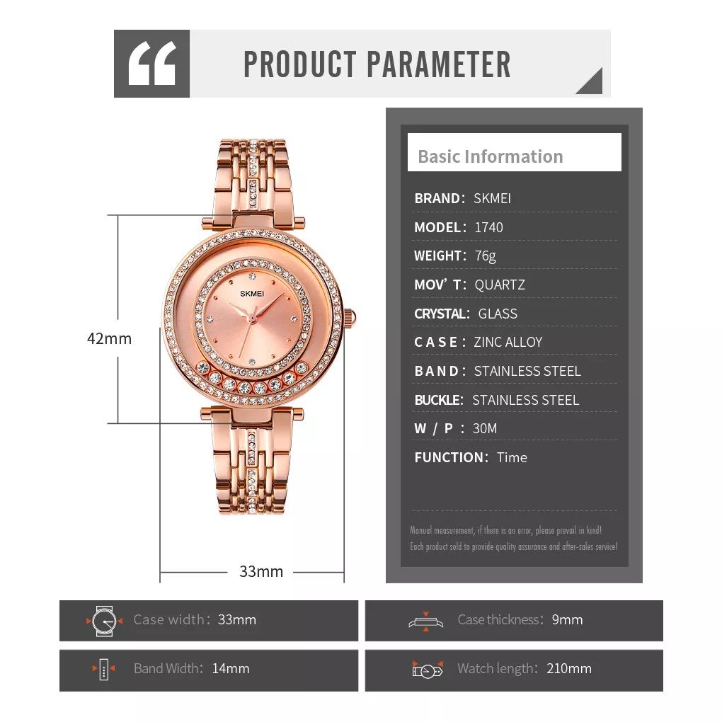 ساعت مچی عقربه ای زنانه اسکمی مدل 1740rosegold -  - 7