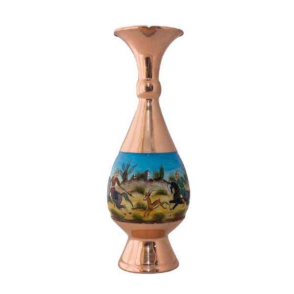 گلدان مسی طرح اسب و شکار کد 3