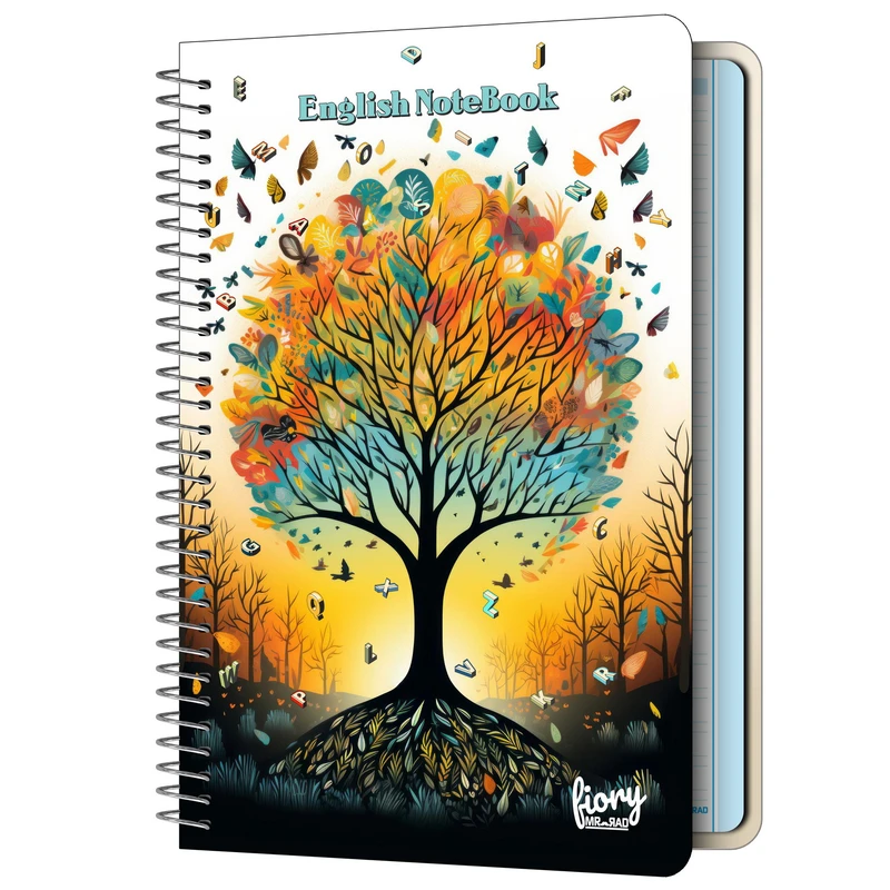  دفتر زبان مستر راد مدل لاتین طرح پاییزان کد fiory 2544