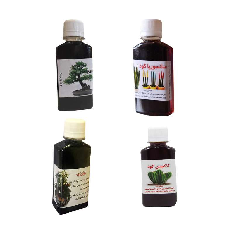 کود مایع کاکتوس و سانسوریا و مولتی کود و بن سای کد 03 حجم 120 میلی لیتر بسته 4 عددی
