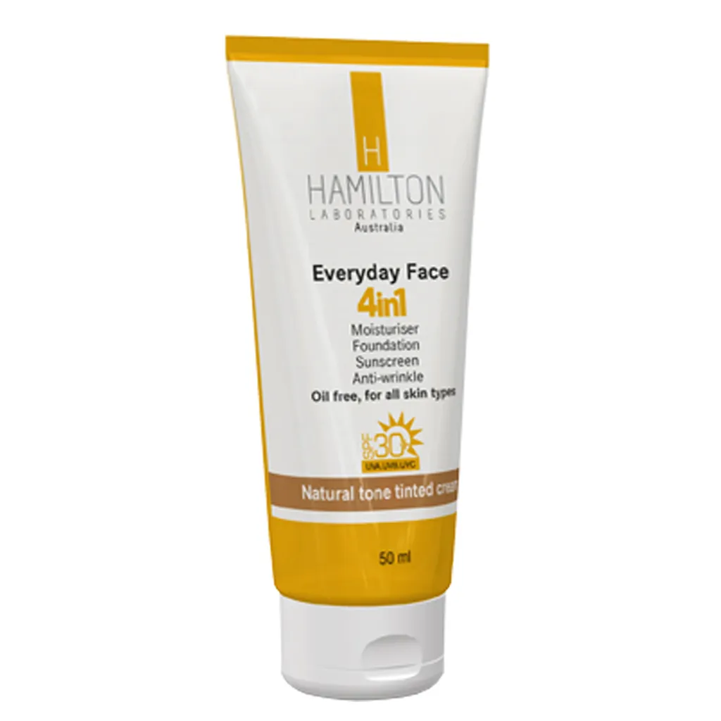 کرم ضد آفتاب رنگی 4 در 1 همیلتون مدل Natural Tone SPF30 حجم 50 میلی لیتر